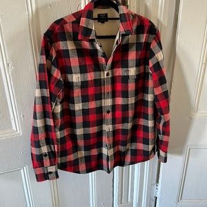 Jcrew authentic outerwear - buffalo check shirt jacket - fleece lined - size M